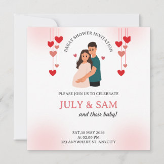 Flat Card- baby shower card invitation