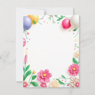 Flat Card Birthday Card Design 