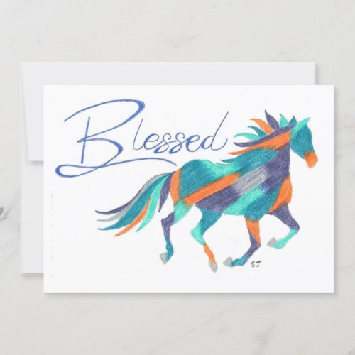 Flat Card Blessed Horse by Sherry Jarvis