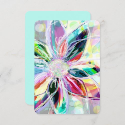 Flat Card Bright Flower Art Abstract Floral