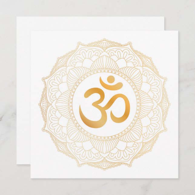 FLAT CARD : GOLD MANDALA & OHM (Front/Back)