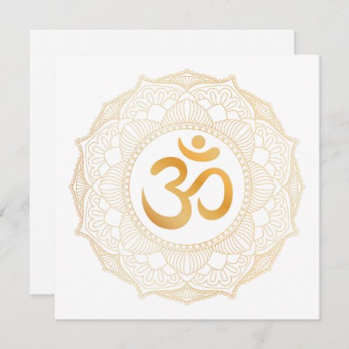 FLAT CARD  GOLD MANDALA  OHM