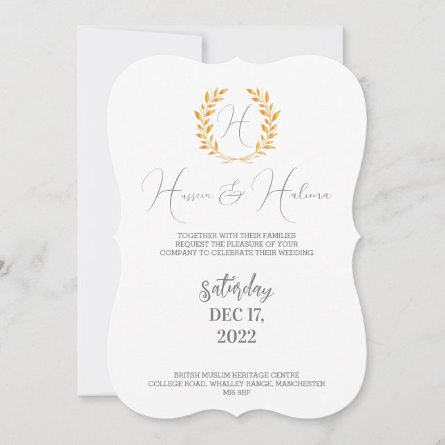 Flat Card, muslim invitation (Front)