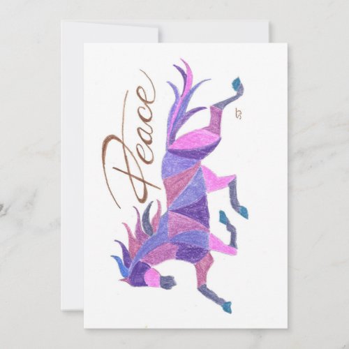 Flat Card Purple Peace Horse by Sherry Jarvis
