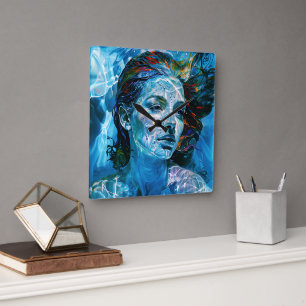Flat Card Square Wall Clock
