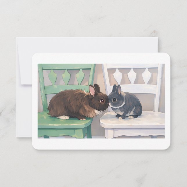 Flat Card - Two Rabbits (Front)