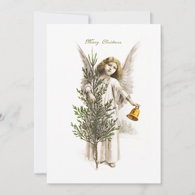 FLAT CARD : VINTAGE CHRISTMAS ANGEL (Front)