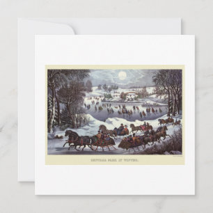 FLAT CARD : VINTAGE CHRISTMAS : Central Park
