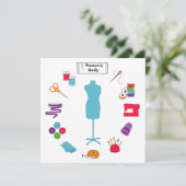 Flat Card with Custom Text Sew Right (Standing Front)