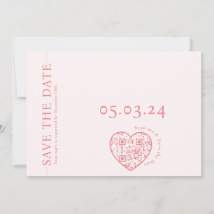 Flat card with hearth shape QR code