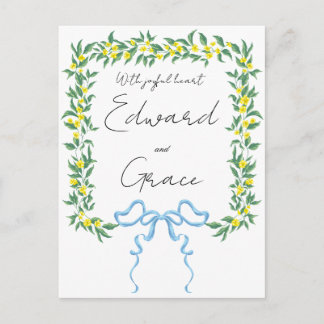 Flat Card Yellow Wild Flower Wedding Invitation