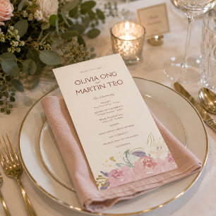Flat CardElegant Floral Wedding Program Invitation