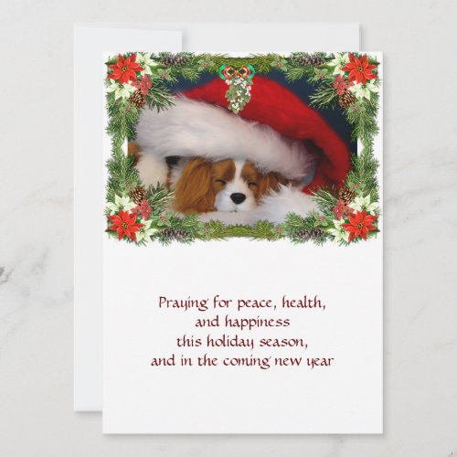 Flat Cavalier King Charles Puppy Christmas Card