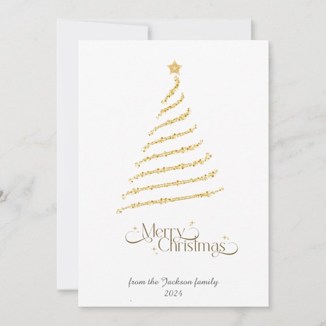 Flat Christmas Tree Non-Photo Holiday Card (Front)