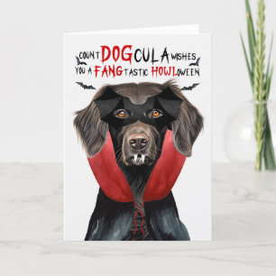 Flat Coat Retreiver Funny Count DOGcula Halloween Holiday Card