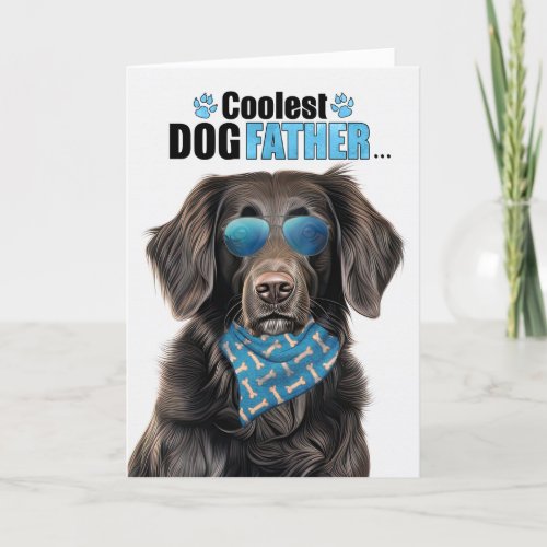 Flat Coat Retriever Dog Coolest Dad Fathers Day Holiday Card