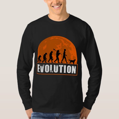 Flat Coated Retriever 2 Dog Dad Human Evolution  T_Shirt