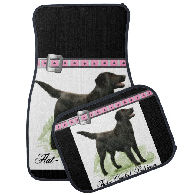 Flat-Coated Retriever Art Car Floor Mat (Set)