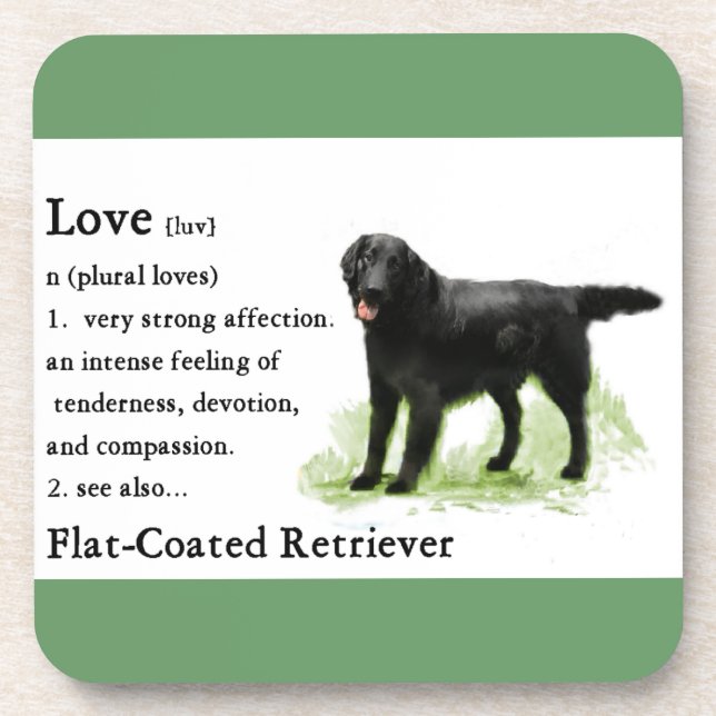 Flat-Coated Retriever Art Gifts Drink Coaster (Front)