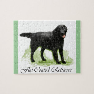 Flat-Coated Retriever Art Gifts Jigsaw Puzzle