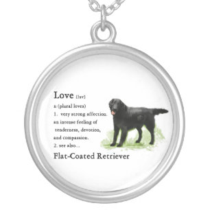 Flat-Coated Retriever Art Gifts Silver Plated Necklace