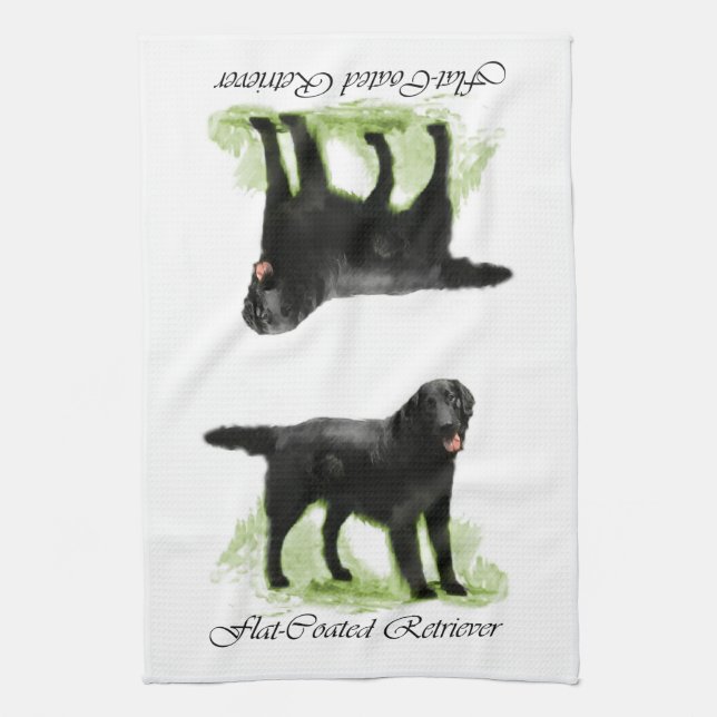 Flat-Coated Retriever Art Gifts Towel (Vertical)