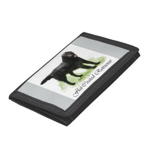 Flat-Coated Retriever Art Gifts Trifold Wallet
