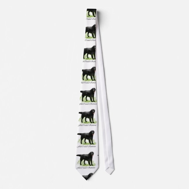 Flat-Coated Retriever Art Neck Tie (Front)