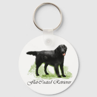 Flat-Coated Retriever Art Print Keychain