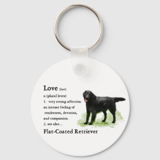 Flat-Coated Retriever Art Print Keychain