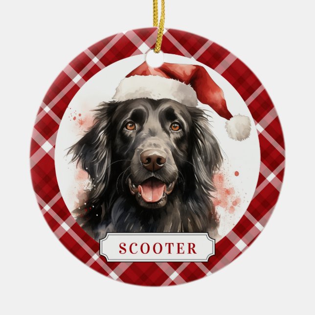 Flat Coated Retriever Ceramic Circle Ornament (Front)