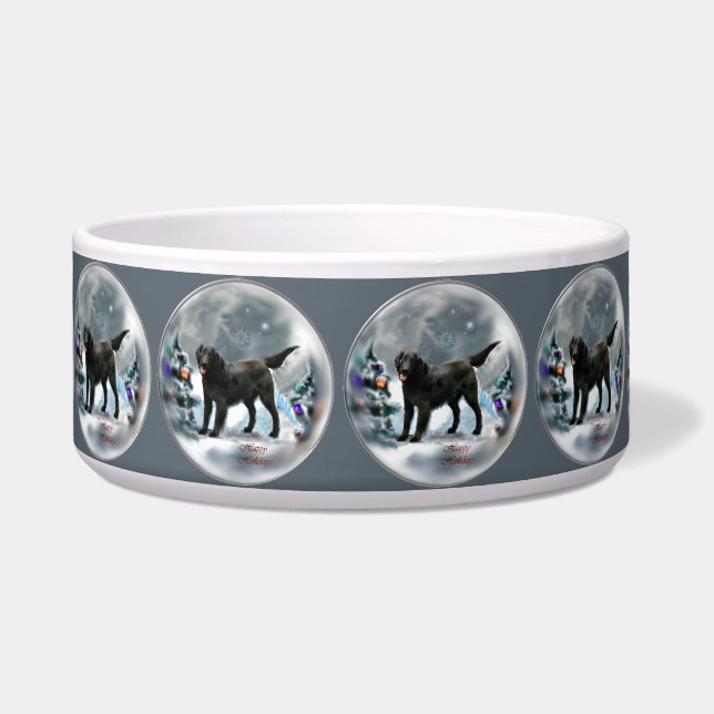 Flat-Coated Retriever Christmas Bowl (Front)