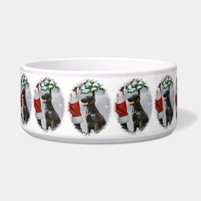 Flat-Coated Retriever Christmas  Bowl (Right)