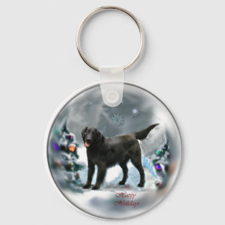 Flat-Coated Retriever Christmas Gifts Keychain