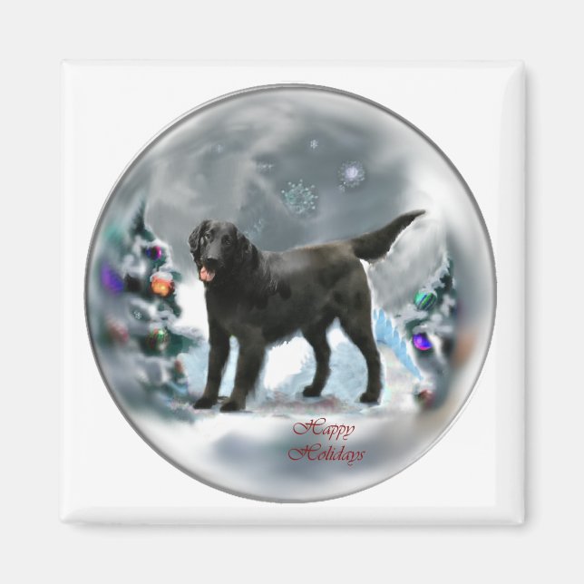 Flat-Coated Retriever Christmas Gifts Magnet (Front)
