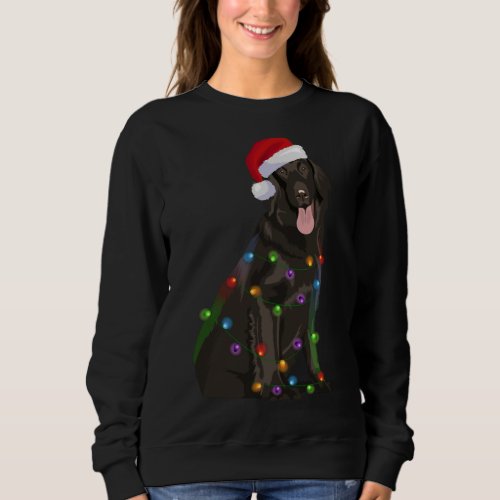 Flat_coated Retriever Christmas Lights Xmas Dog Lo Sweatshirt