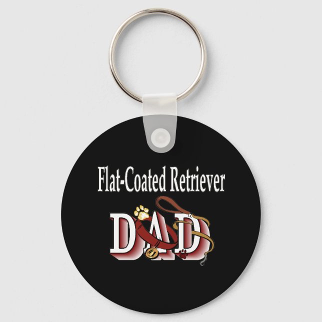 flat-coated retriever dad Keychain (Front)