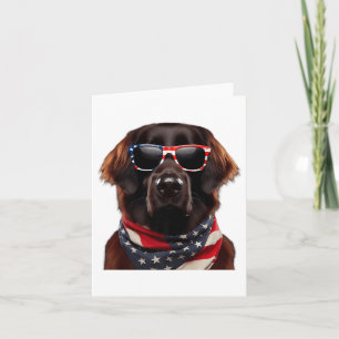 Flat-coated Retriever Dog 4th Of July American Ind Card
