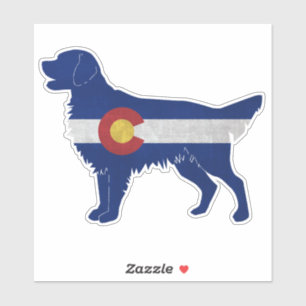 Flat-Coated Retriever Dog Breed Colorado Flag Sticker