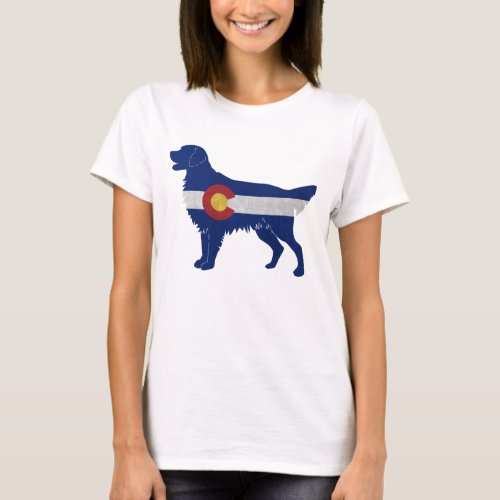 Flat_coated Retriever Dog Breed Colorado Flag T_Shirt