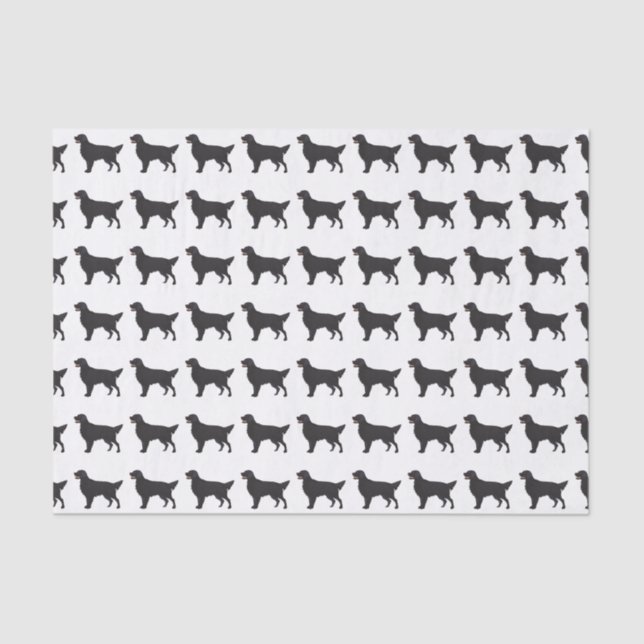 Flat-Coated Retriever Dog Breed Illustration Tissue Paper (Front)