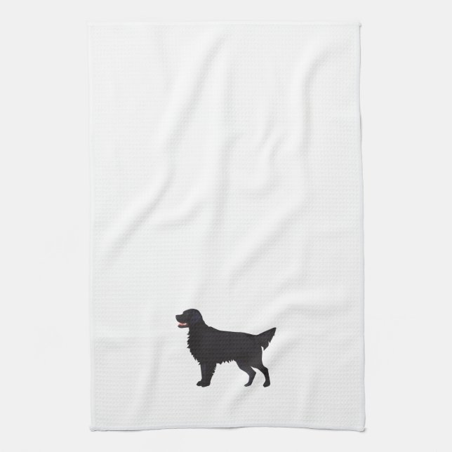 Flat-Coated Retriever Dog Breed Illustration Towel (Vertical)