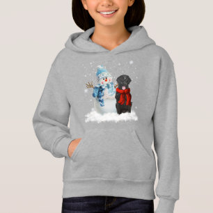 Flat-Coated Retriever Dog Christmas Snowman Christ Hoodie