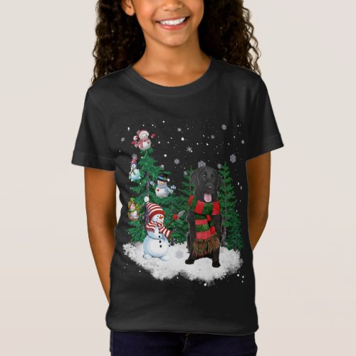 Flat_Coated Retriever Dog Christmas Snowman Xmas T T_Shirt