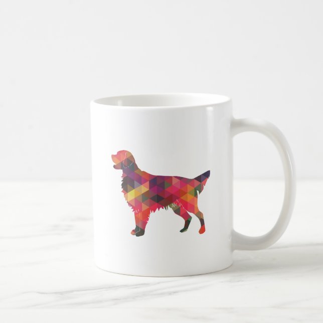 Flat Coated Retriever Dog Geometric Silhouette Coffee Mug (Right)