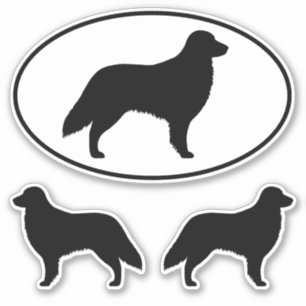 Flat Coated Retriever Dog Silhouettes Sticker Set
