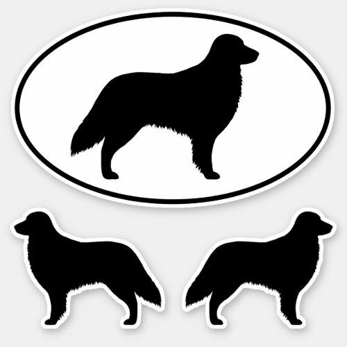 Flat Coated Retriever Dog Silhouettes Sticker Set