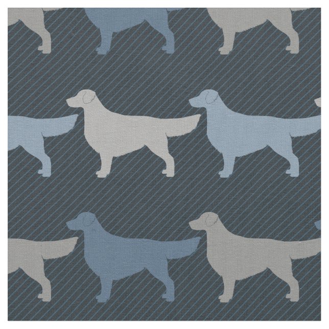 Flat Coated Retriever Fabric (Close Up)