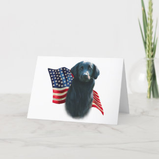Flat-Coated Retriever Flag Card