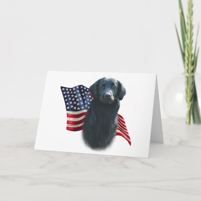 Flat-Coated Retriever Flag Card (Front)